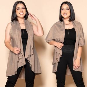 6 way Short Convertible Shawl Metallic Champagne One